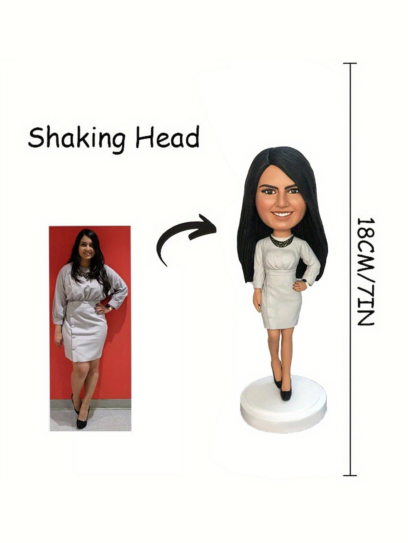 Custom Clay Personalized Bobblehead Doll (Single-Person Style - Single-Person Photos Only)